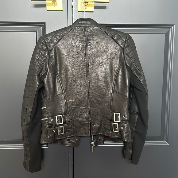 BCBG MaxAzria Classic Moto Biker Leather Jacket - Picture 4 of 8